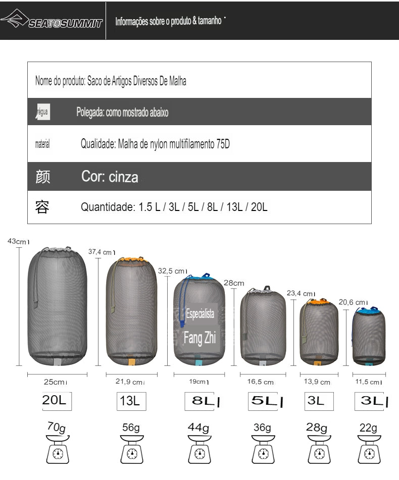 Saco de Armazenamento de Malha Respirável